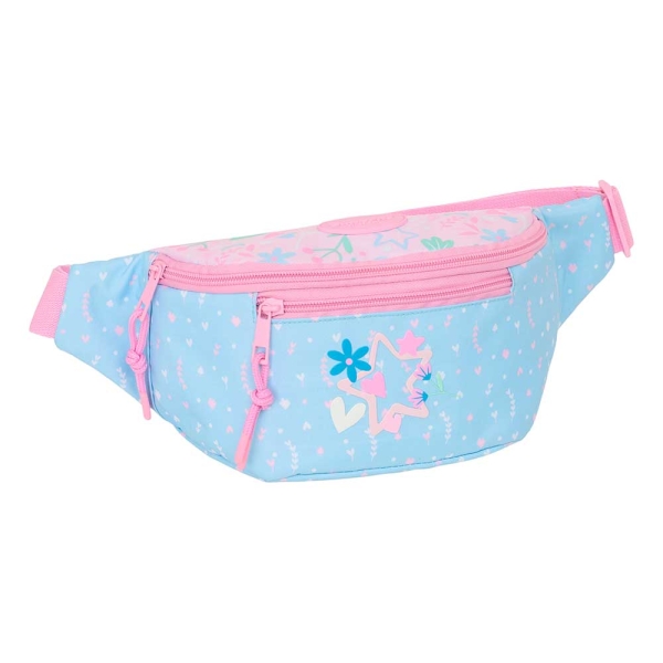 Safta Blackfit8 Smile Bolsa de Cintura - Cremallera - Cintas Ajustables - 2.485L - 230x90x120mm - Color Azul Claro