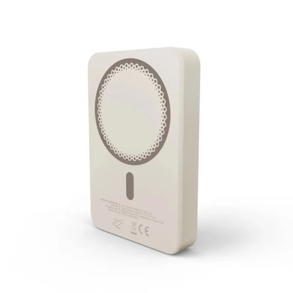 Energy Sistem Magnetic Powerbank Inalambrico Magnetico 10000 mAh - 15W Carga Inalambrica, 20W por Cable - Carga Inteligente y Rapida - Carga Simultanea - Sensor NTC - USB-C - Color Crema
