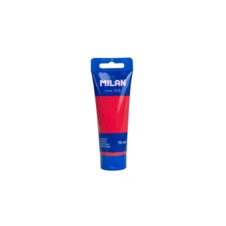 Milan Tubo de Pintura Acrilica 75ml - Pigmentos de Alta Calidad - Mezclable - Color Rojo Coral · Pack de 6 uds.