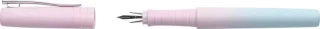 Faber-Castell Poly Ball Flow Edition Blushing Sky Pluma Estilografica - Ancho del Plumin Medio - Suave al Tacto - Color Rosa/Azul Degradado
