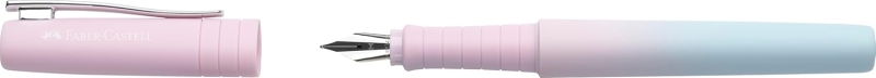Faber-Castell Poly Ball Flow Edition Blushing Sky Pluma Estilografica - Ancho del Plumin Medio - Suave al Tacto - Color Rosa/Azul Degradado