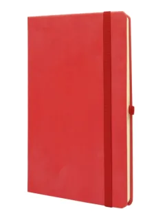 Finocam Class Cuaderno de Tapa Dura - 96 Hojas - 130x210mm - Papel Crema de 80g/m2 - Liso - Bolsillo Interior - Cierre con Goma - Hojas Microperforadas - Color Rojo