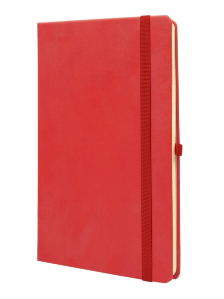 Finocam Class Cuaderno de Tapa Dura - 96 Hojas - 130x210mm - Papel Crema de 80g/m2 - Liso - Bolsillo Interior - Cierre con Goma - Hojas Microperforadas - Color Rojo