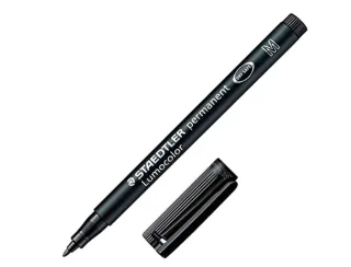 Staedtler Lumocolor 317 Rotulador Permanente - Punta Media Redonda - Trazo 1mm Aprox - Capuchon con Clip - Secado Rapido - Color Negro · Pack de 10 uds.