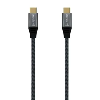 Aisens Cable USB 3.2 Gen2x2 Aluminio 20Gbps 8K@30Hz 5A 100W E-Mark, Tipo USB-C/M-USB-C/M - 1.5m - Color Gris