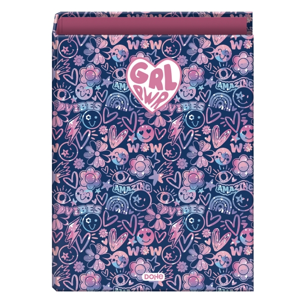 Dohe Girl Power Carpeta con 4 Anillas de 40mm - Formato Folio - Guardas Impresas - Cubierta de Carton Plastificado - 26x34x6cm - Multicolor
