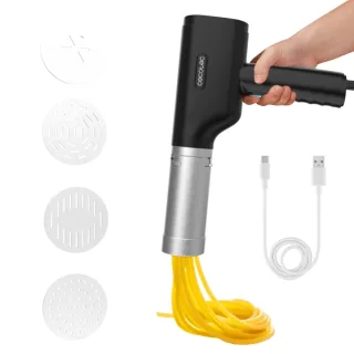Cecotec Fun EasyPasta Maquina para Pasta y Churros - 40W - Portatil - Capacidad de 200g - Incluye 3 Discos para Pasta - Disco Exclusivo para Churros - Inalambrico - 50 Usos por Carga - Color