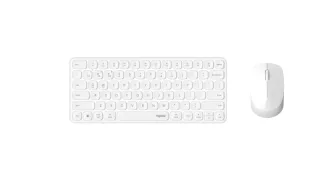 Rapoo 9010M Pack Teclado Compacto + Raton Inalambricos - Bluetooth y 2.4GHz - Raton 2400 DPI - Autonomia hasta 12 Meses - Color Blanco