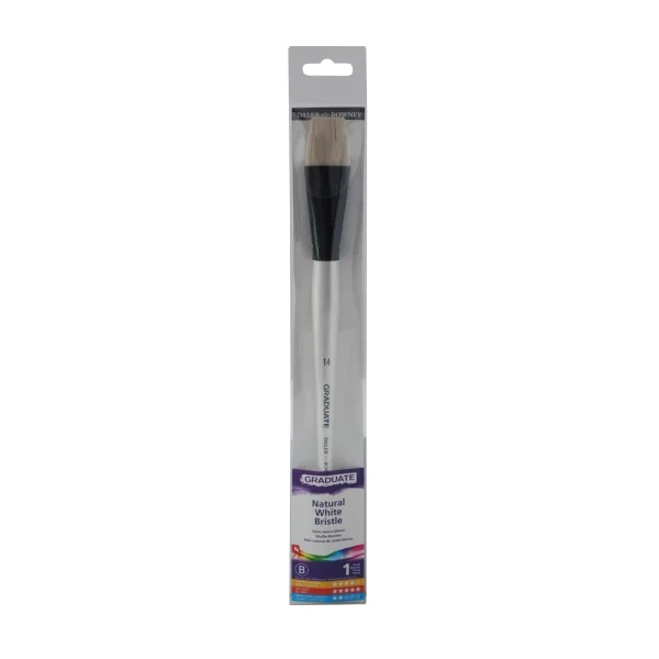 Daler Rowney Graduate Pincel para Oleo - Pelo de Cerda Natural - Mango Largo - Bright - N°14