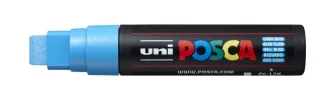 Posca PC-17K Marcador de Pintura - Punta Biselada de Poliester 15mm - Ancho de Trazo Muy Grueso - Tinta Base al Agua - No Permanente - Resistente a la Luz - Color Azul Claro · Pack de 5 uds.