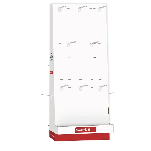 Safta Expositor Vacio con 10 Ganchos - Estructura Robusta - 650x280x1580mm - Color Blanco