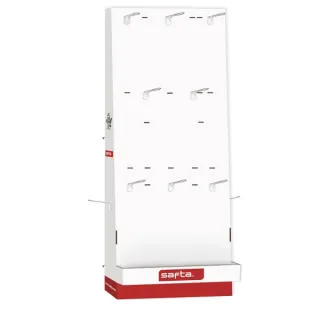 Safta Expositor Vacio con 10 Ganchos - Estructura Robusta - 650x280x1580mm - Color Blanco