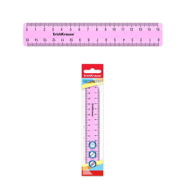 Erichkrause Regla Pastel - 15cm - Rosa - Bolsa de Polietileno