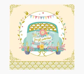 Pictura Tarjeta Arabesque - 16x16cm - Tematica Boda - Tarjeta Triptica sin Envoltorio - Incluido Sobre Blanco - Papel con Certificacion FSC