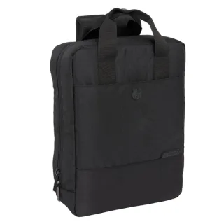 Safta F.C.Barcelona Premium Mochila para Portatil hasta 13.3" - Conector USB - Bolsillo Interior - Ergonomica - Cinta para Maleta - Asa Superior - 12.45L - 290x110x390mm - Color Negro