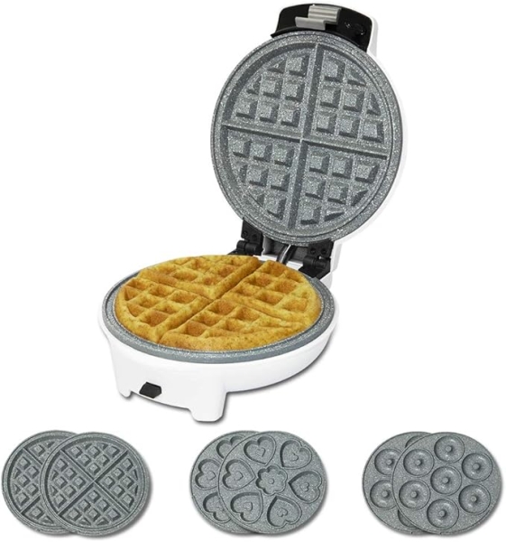 Cecotec Fun Gofrestone 3In1 Gofrera - Potencia de 700W - Placas Intercambiables - Revestimiento Antiadherente - Indicador Luminoso - Proteccion Sobrecalentamiento - Base Antideslizante - Col