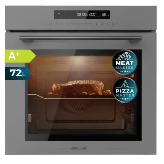 Cecotec Bolero Hexa SM406000 Glass Grey A+ Horno Integrable con Microondas - 2900W - Capacidad 72L - Temperatura Regulable - Acero Inoxidable - Guias Telescopicas - Pantalla Tactil - Color G