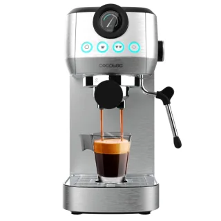 Cecotec Power Espresso 20 Steel Pro Cafetera Espresso con Vaporizador - 1350W - Capacidad 1.3L - Presion 20bar - Vaporizador - Temperatura Regulable - Termoblock - Acero Inoxidable