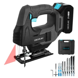 Cecotec Sierra de Calar MultiCut 500 Vision Liberty Sierra de Calar Inalambrica - Bateria 21V 2Ah - Accesorios Incluidos - Luz LED - Guia Laser - Mandril sin Llave - Maletin - Color Gris Osc
