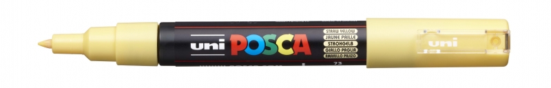 Posca PC-1M Marcador de Pintura - Punta de Poliester Conica 0.7mm - Tinta Base al Agua - Resistente a la Luz - No Permanente - Color Amarillo Pajizo · Pack de 6 uds.