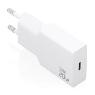 Aisens Cargador de Pared - 20W - GaN - 1xUSB-C - Power Delivery 3.0 - Ultra Delgado - Multiples Protecciones de Seguridad - Color Blanco