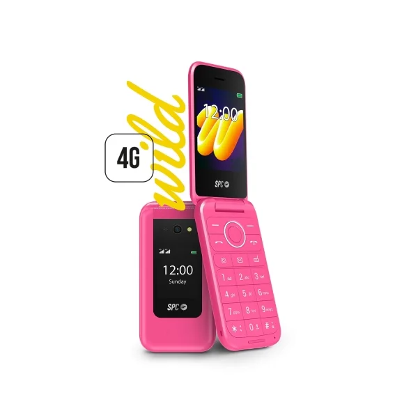 SPC Wild Telefono Movil 4G con Pantallas Principal 2.8" Exterior 1.77" y Tapa - Camara, Radio FM, Linterna - Manos Libres - Color Rosa