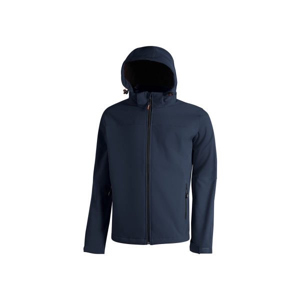 Upower Kyra Cazadora de Trabajo - Talla 2XL - Antiviento, Repelente al Agua, Capucha Desmontable, Bolsillos con Cierre, Mangas Preformadas, Elementos Reflectantes - Color Azul Oscuro Westlak