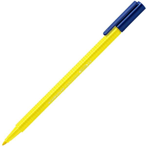 Staedtler Triplus Color 323 Rotulador de Punta Fina - Trazo 1mm Aprox - Tinta Base de Agua - Color Amarillo Claro · Pack de 10 uds.