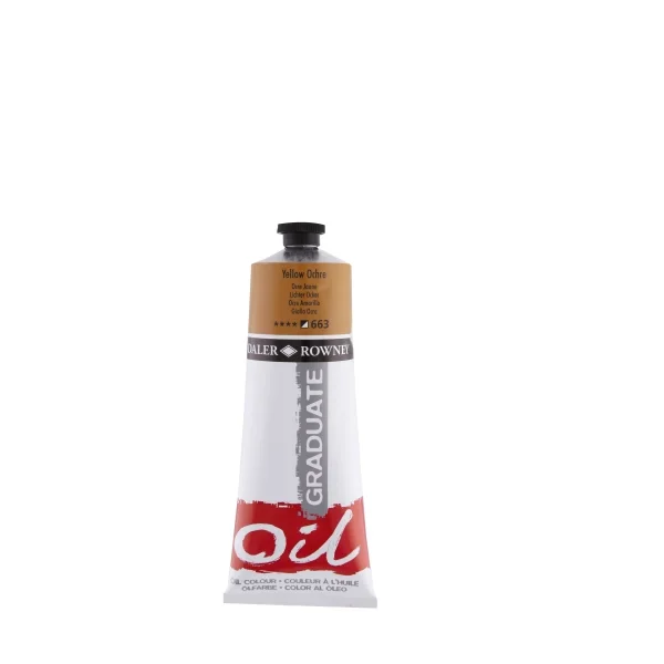Daler Rowney Graduate Pintura al Oleo - Tubo de Aluminio - 220ml - Color Ocre Amarillo