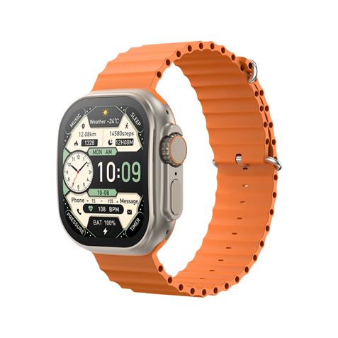 XO M11 Ultra Reloj Inteligente Smartwatch Pantalla Cuadrada 2,01" Curva - Llamadas BT - NFC - Multideporte - Tensiometro, Pulsometro y Control de Oxigeno - Cargador Magnetico - Color Naranja