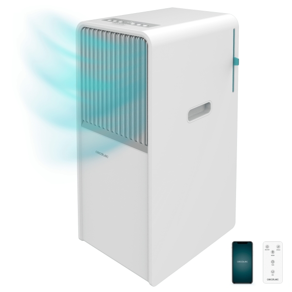 Cecotec ForceClima 7550 Aire Acondicionado Portatil - 1750 Frigorias - Capacidad 7000 BTU - WiFi y Remoto - Panel Tactil LED - 4 Modos - Ruedas Multidireccionales - Kit de Instalacion - Colo