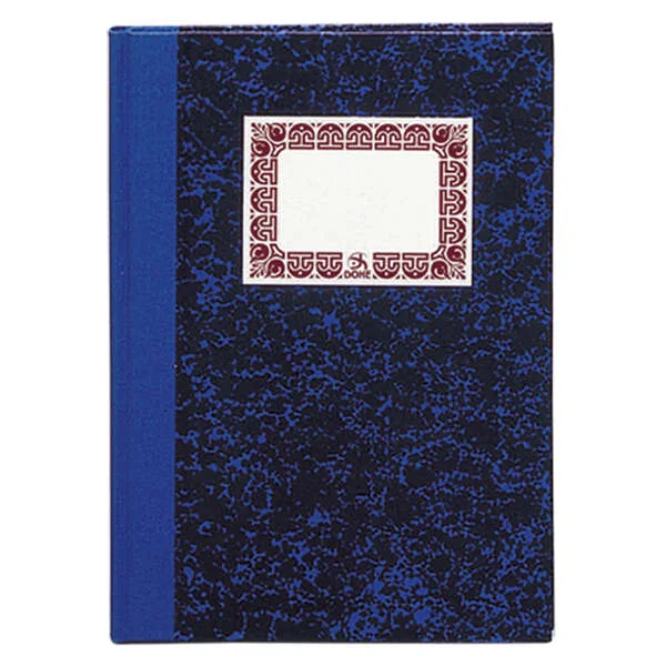 Dohe Cuaderno Cartone Rayado Horizontal de 100 Hojas - Folio Natural - Tapa en Tres Piezas con Lomera de Tela - Interior en Papel Offset de 70g/m2 - Cosidos a Hilo Vegetal - Lomo Azul