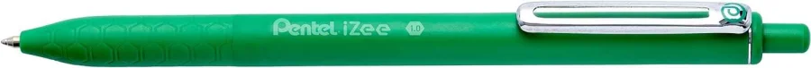 Pentel iZee Boligrafo de Bola Retractil - Punta 0.7mm - Trazo 0.35mm - Clip de Metal - Color Verde · Pack de 12 uds.