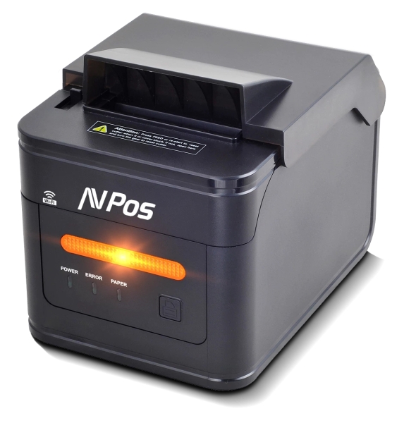 AVPos AVP-K46W Impresora Termica Tickets de Cocina K46W - Avisador Luz y Acustico - Cubierta Resistente Agua, Aceite y Polvo - USB, Serie, Wifi y LAN - Color Negro