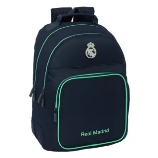 Safta Real Madrid 2ª Equipacion 25/26 Mochila con 2 Compartimentos - Antirozaduras - Adaptable a Carro - Portabotellas - Tirador Doble - Hombreras Ergonomicas - 320x150x420mm - Color Azul Ma