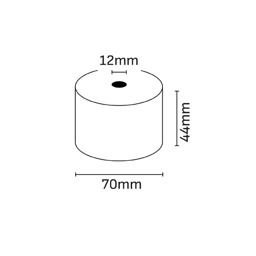 Oqonos Rollo de Papel Termico 44x70x12mm, Libre de BPA, FSC · Pack de 10 uds.