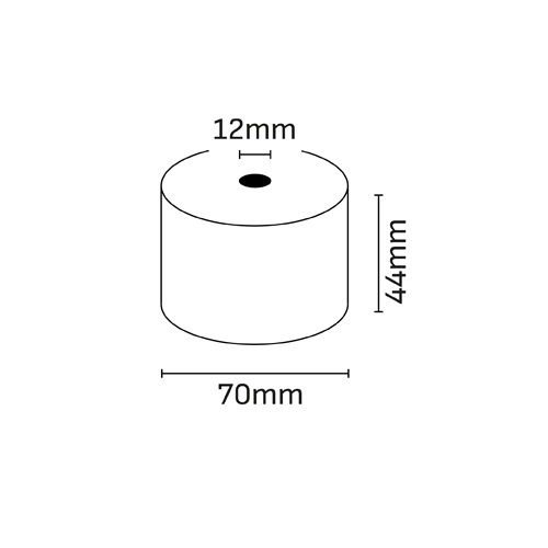 Oqonos Rollo de Papel Termico 44x70x12mm, Libre de BPA, FSC · Pack de 10 uds.