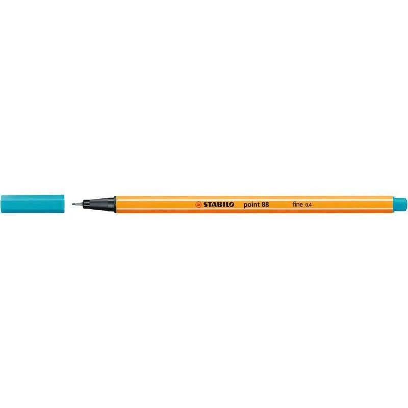 Stabilo Point 88 Rotulador de Punta Fina de Fibra - Trazo de 0.4 mm - Tinta con Base de Agua - Color Azul Claro · Pack de 10 uds.