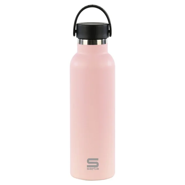 Safta Botella Termo de 600ml - Acero Inoxidable - Asa Superior - Color Rosa