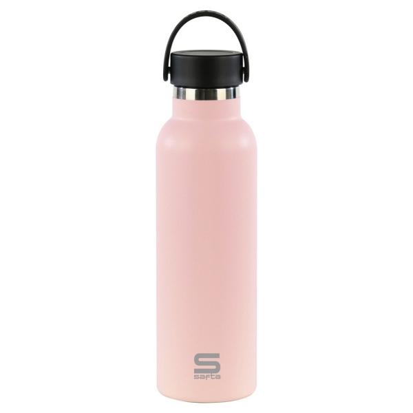 Safta Botella Termo de 600ml - Acero Inoxidable - Asa Superior - Color Rosa