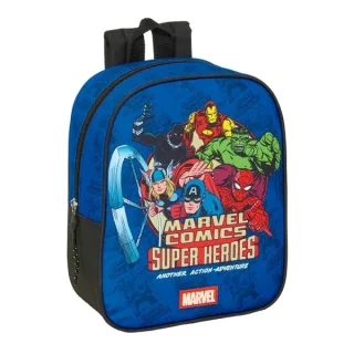 Safta Avengers Mochila Guarderia - Adaptable a Carro - Cremallera - Tarjeta de Identificacion - Asa de Mano Superior - 6L - 220x100x270mm - Color Azul Oscuro