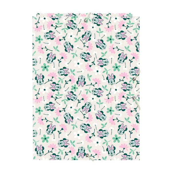 Safta Minnie Mouse Minty Carpeta con 3 Solapas - Tapas Duras Forradas - Cierre con Gomas - Formato Folio - 260x25x335mm - Color Rosa Pastel