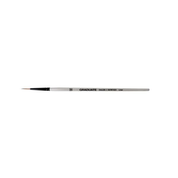 Daler Rowney Graduate Pincel Acuarela - Pelo Sintetico - Mango Corto - Liner 10/0 · Pack de 3 uds.