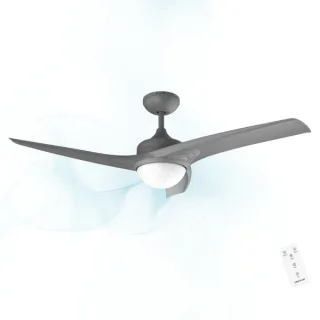Cecotec EnergySilence Aero 560 Ventilador de Techo con 3 Aspas y Luz LED Integrada - Potencia de 62W - Diametro de 52" - Mando a Distancia - Modo Invierno/Verano - 3 Velocidades - Color Gris
