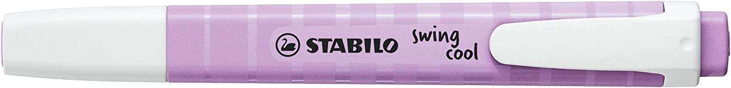 Stabilo Swing Cool Pastel Marcador Fluorescente - Cuerpo Plano - Punta Biselada - Trazo entre 1 y 4mm - Tinta con Base de Agua - Color Brisa Violeta · Pack de 10 uds.