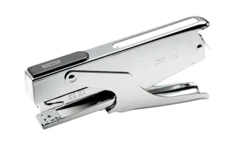 Novus B 38 Grapadora de Tenaza - Hasta 40 Hojas - Para Grapas 24/6-24/8 y 26/6-26/8 - Grapado Temporal y Permanente - Color Cromado