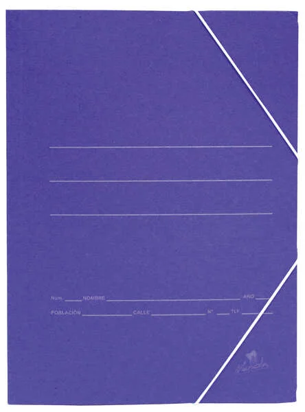 Mariola Carpeta de Carton Sencilla Folio 500gr/m2 - Medidas 34x25x1cm - Cierre con Goma Elastica - Color Azul mate · Pack de 20 uds.