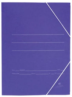 Mariola Carpeta de Carton Sencilla Folio 500gr/m2 - Medidas 34x25x1cm - Cierre con Goma Elastica - Color Azul mate · Pack de 20 uds.