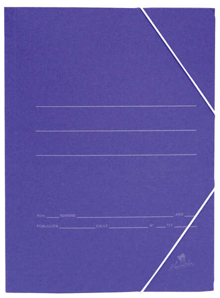 Mariola Carpeta de Carton Sencilla Folio 500gr/m2 - Medidas 34x25x1cm - Cierre con Goma Elastica - Color Azul mate · Pack de 20 uds.