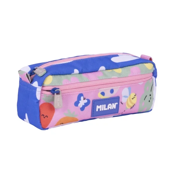Milan Green and Grow Estuche Portatodo - Rectangular - 2 Cremalleras - 21x8.5x6.1cm - Multicolor